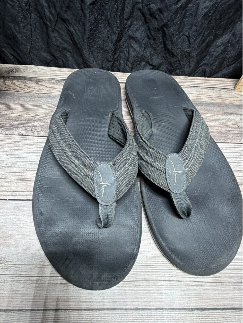 Blue Fin Men’s Black Flip Flop Sandals Size 10